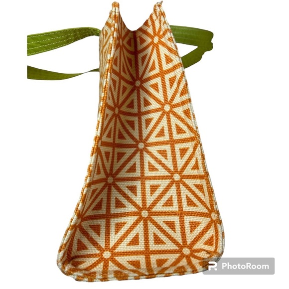 VERY RARE Prestwick Midi Tote - Spartina 449 / orange, cream, green, LIKE NEW! - Picture 4 of 6